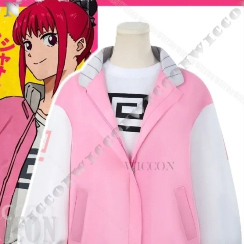 

Костюм для косплея Shaotang Ru Anime SAKAMOTO DAYS: розовая куртка, униформа в стиле хип-хоп, красный парик, наряд для девочек и женщин на Хэллоуин, Новый год, карнавал