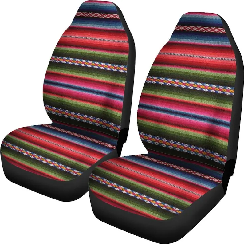 Mexican Car Seat Covers-Pattern Car Seat Covers Pair- 2 Front Seat Covers- Car Seat Covers- Car Seat Protector-