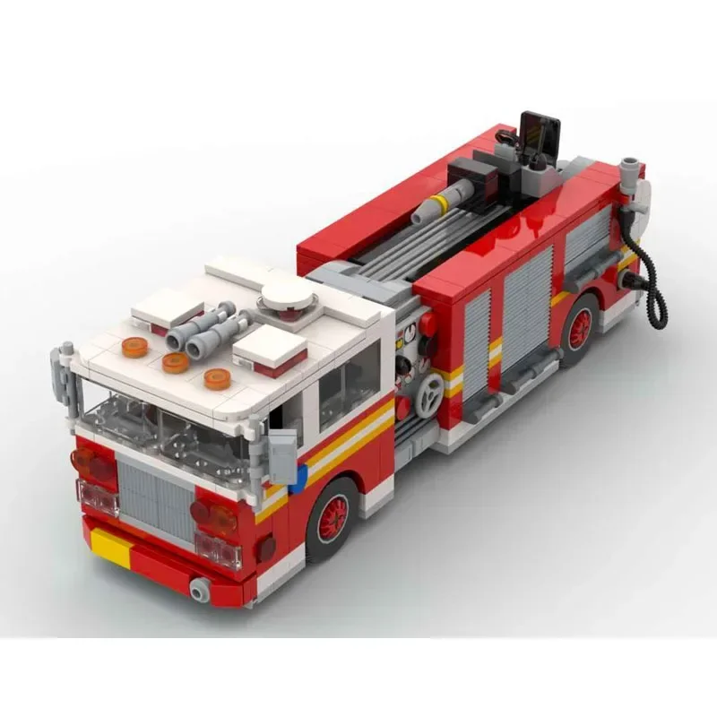 Brand New MOC-87624 City Fire Truck Service Truck Building Block Model Decoration 680PCS Birthday Toy Christmas Gift
