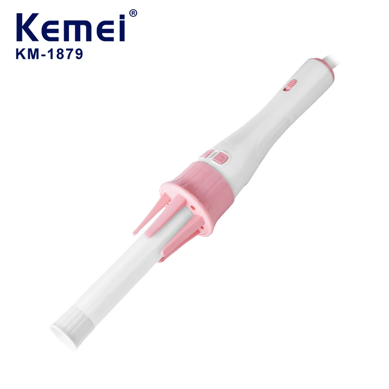 

KEMEI Automatic Rotating Curling Iron Machine KM-1879 Hair Curler Wand Long Ceramic Barrel Curler Iron Hair Curling Wand