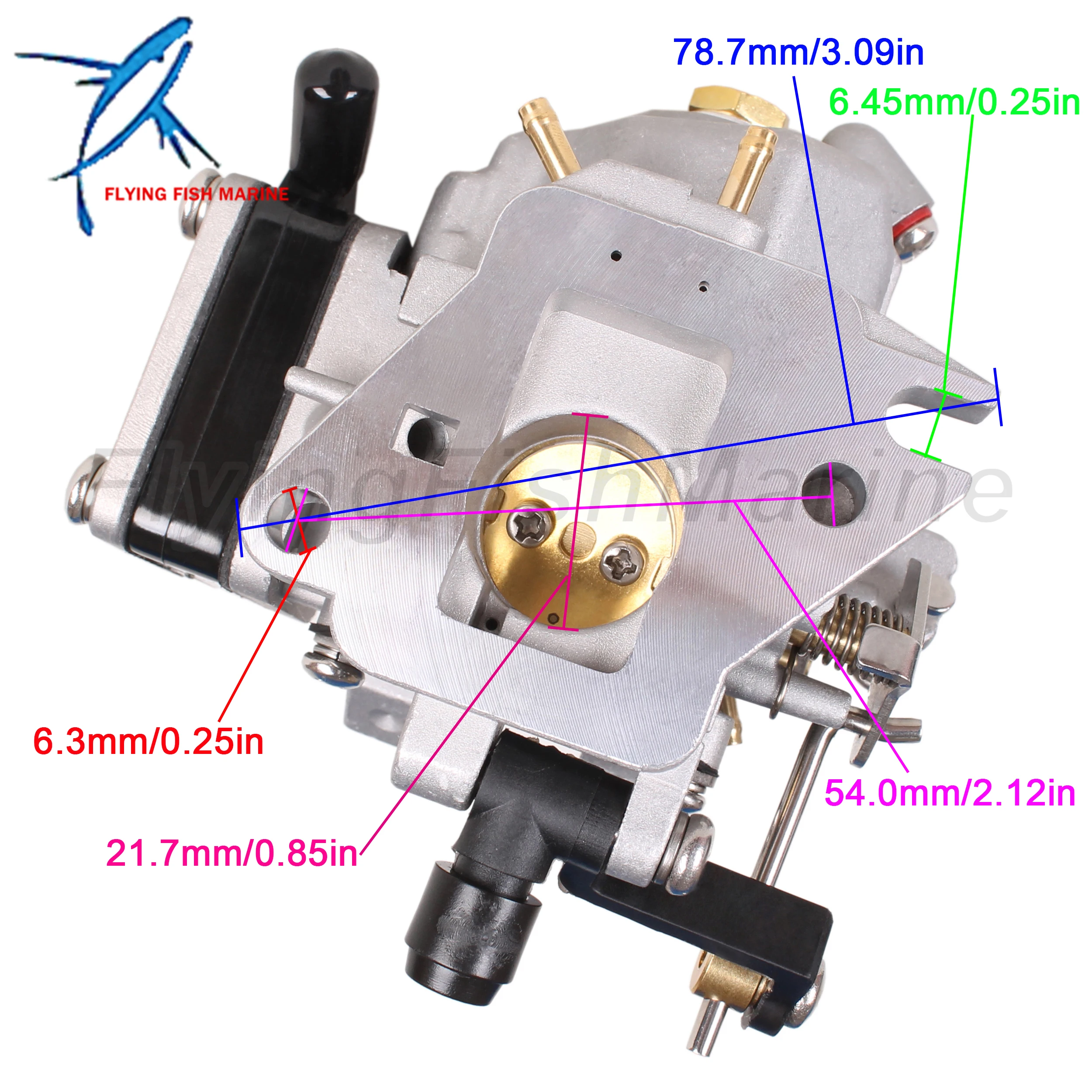 Boat Engine 677-14301-08 Carbs Carburetor Assembly for Yamaha 8HP 2-Stroke Boat Motor E8DMH