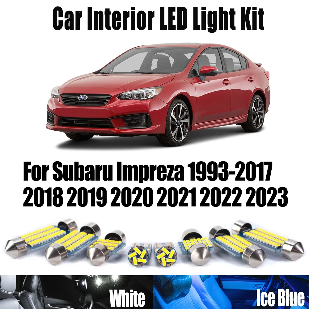 

Светодиодный внутренний светильник Canbus для чтения карт, купольный светильник багажника, номерного знака, комплект для Subaru Impreza 1993-2020 2021 2022 2023, автомобильные аксессуары