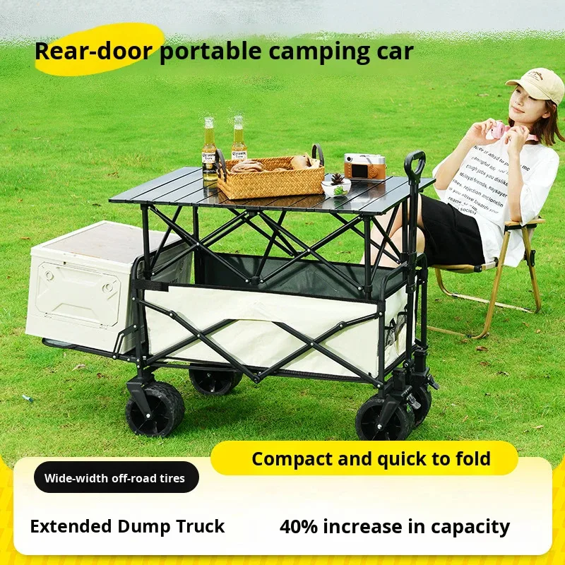 custom.Large-capacity Outdoor Camping Cart, Foldable Stall Cart, Outdoor Vendor Cart, Folding Cart, Delivery Cart, Pull Cart