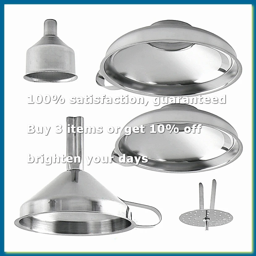4 Pack Stainless Steel Kitchen Funnel Is Suitable for Glass Bottle Seasoning Jar for Transferring Liquid