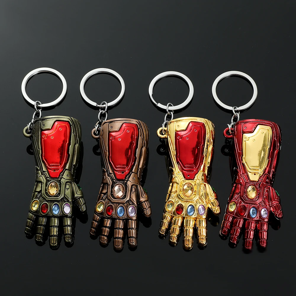 Iron Man Infinity Glove Pendant Key Holder, Avengers Infinity Stones, Weapon Keychain Accessories, Gifts for Fans