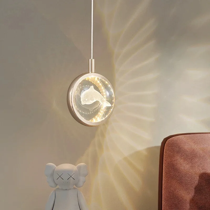 Bedside chandelier advanced sense crystal ball children's room creative personality art small chandelier atmosphere chandelier