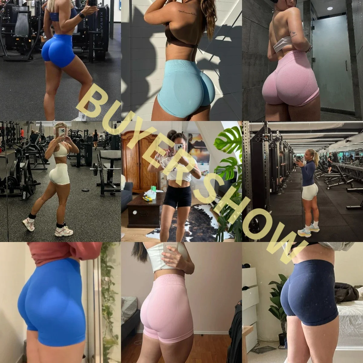 Dfyne celana pendek Yoga Impact, celana pendek Yoga pita bergaris rendah, celana pendek lari Gym elastis tinggi, celana pendek ketat