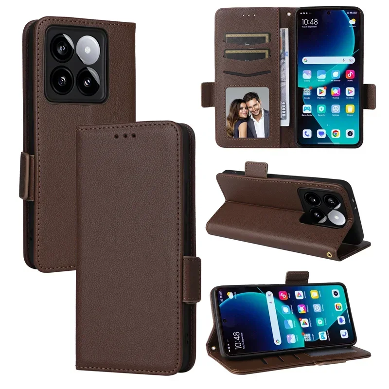Für Xiaomi 14T Pro Luxus Flip PU Leder Brieftasche Lanyard Stand Fall Für Xiaomi Mi 14T Pro Telefon Fall