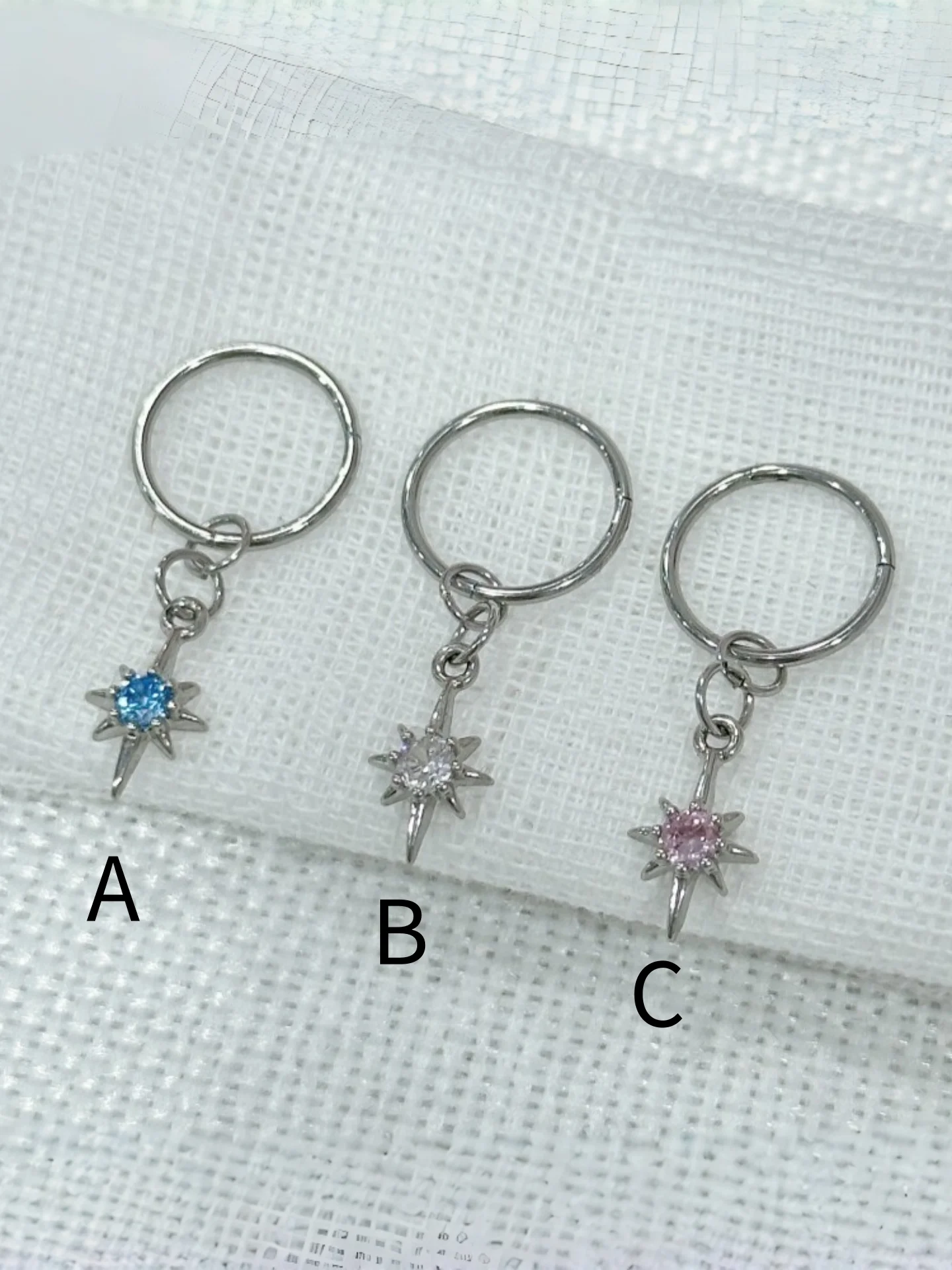 Sparkle Studs Stainless Steel Diamond Eight-pointed Star Earring. Simple and Stylish Two Sizes for Women 1pc
