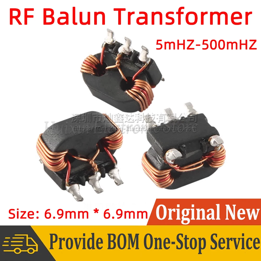 

5pcs SMD B5F Type RF Signal Balun Transformer 1:1CT Frequency 5MHz-500MHz Unbalanced Double Balanced Mixer Isolated Isolation
