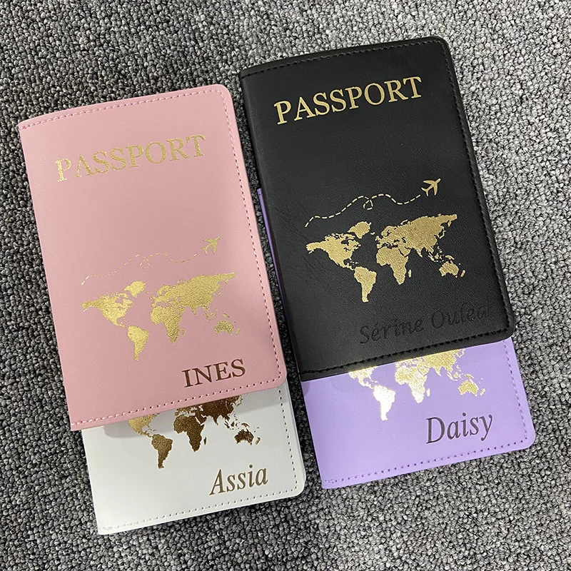 Funda de pasaporte personalizada con nombres para mujeres y hombres, fundas de viaje personalizadas únicas