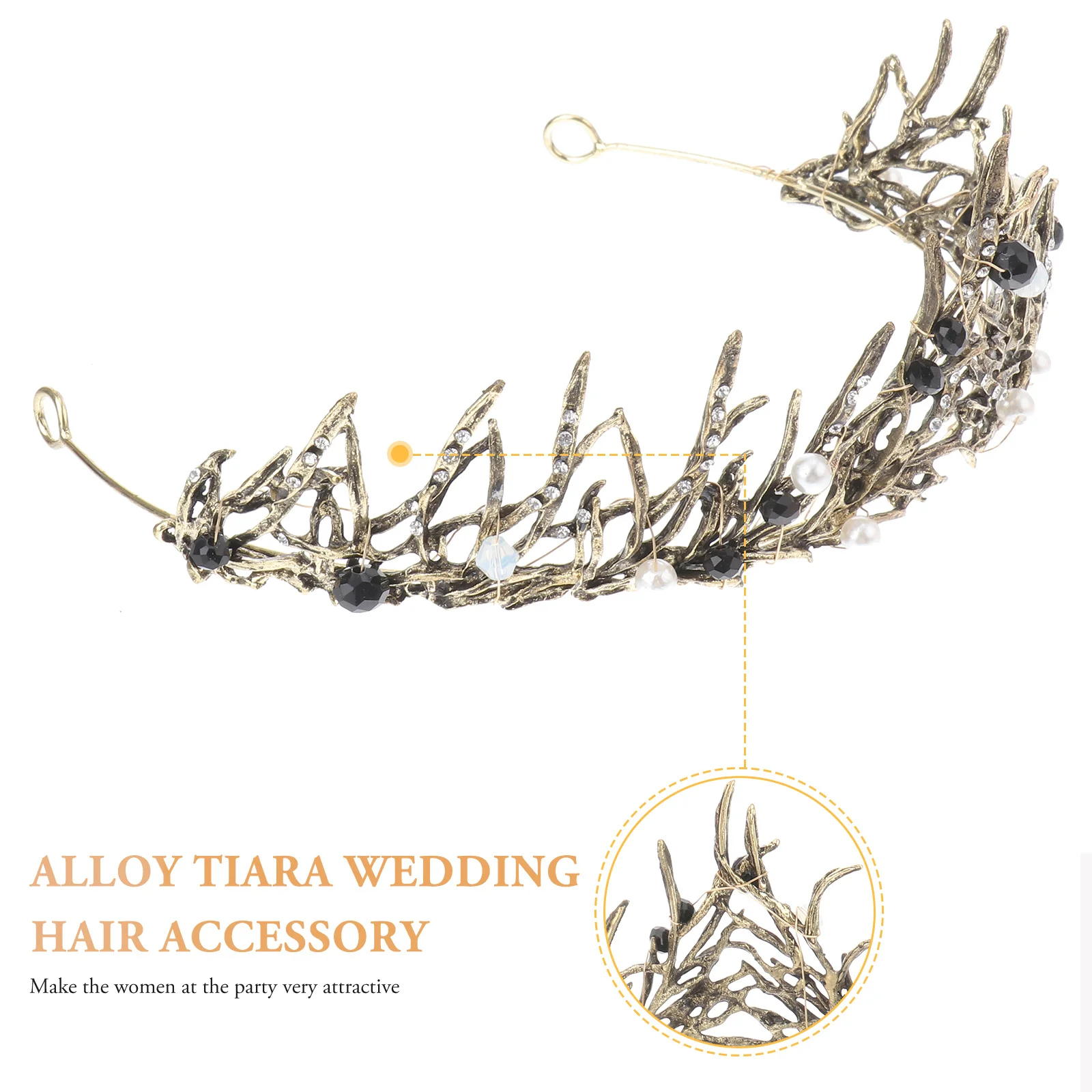 

Crown Hairpiece For Women Baroque Bridal Headwear Elegant Wedding Hair Band Flower Vintage Party Prom Accessory