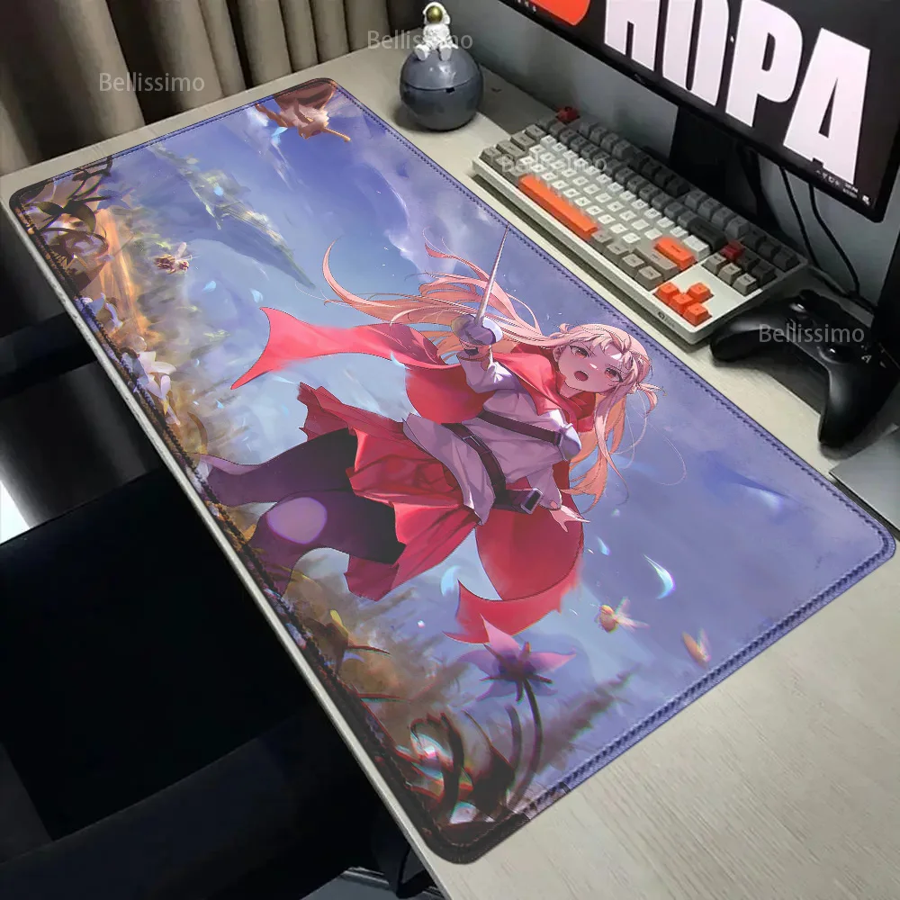 Anime Sword Art Online Yuuki Asuna teclado Mousepad Large Gaming Anime girl Mouse Pad Lock Edge Computer Keyboard Table Desk Mat