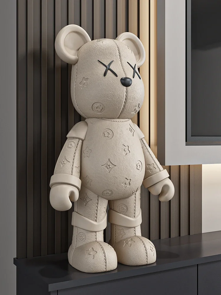 Cream Style Violent Bear Floor-standing Ornaments Living Room TV Cabinet Home Decoration High-end Doll Decorations