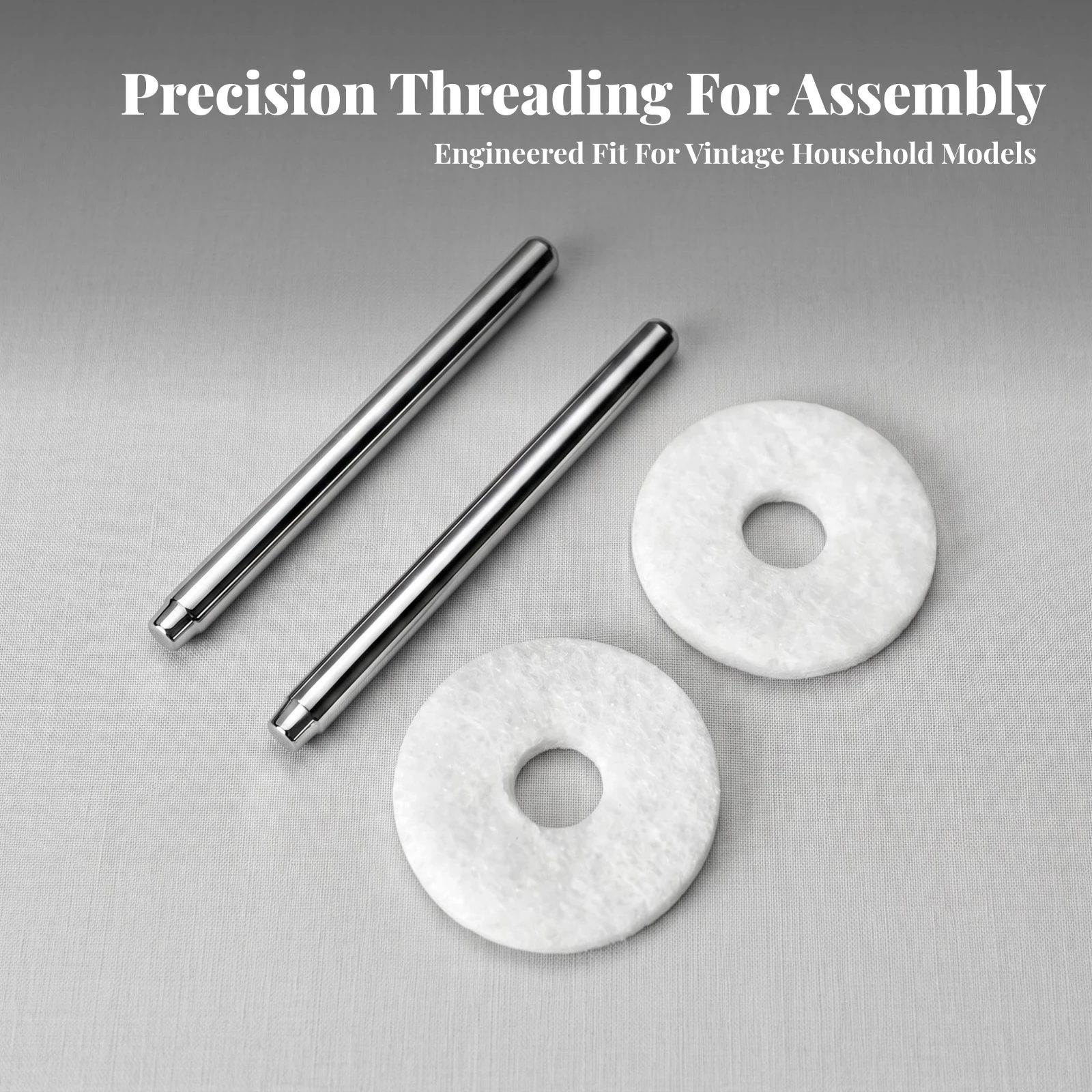 4 Pieces Spool Pin Set with Felt Washers Polished Spool Pin Kit with Felt Pads Thread Rod Replacement Robust Hardware