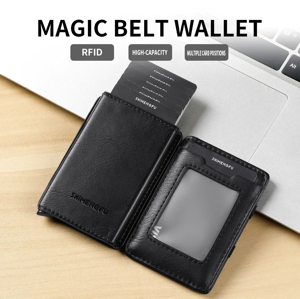 

Magic Designed Coin Purse Aluminum Short Card Holders Credit Card Storage Wallet Women's Fashion Accessories