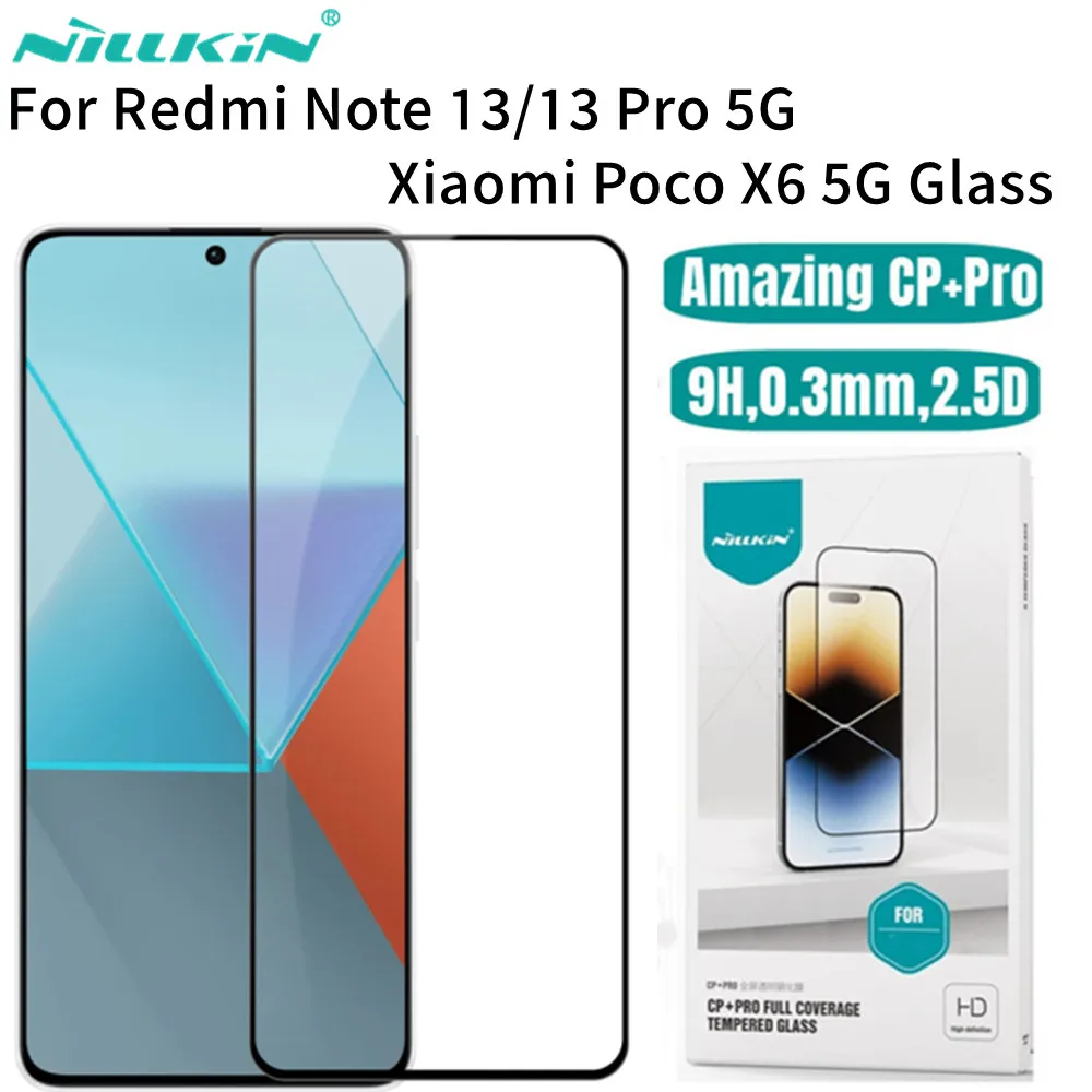 

For Redmi Note 13 Pro 5G Glass Nillkin CP+Pro Full Cover Tempered Glass For Redmi Note 13 Screen Protector For Xiaomi Poco X6 5G