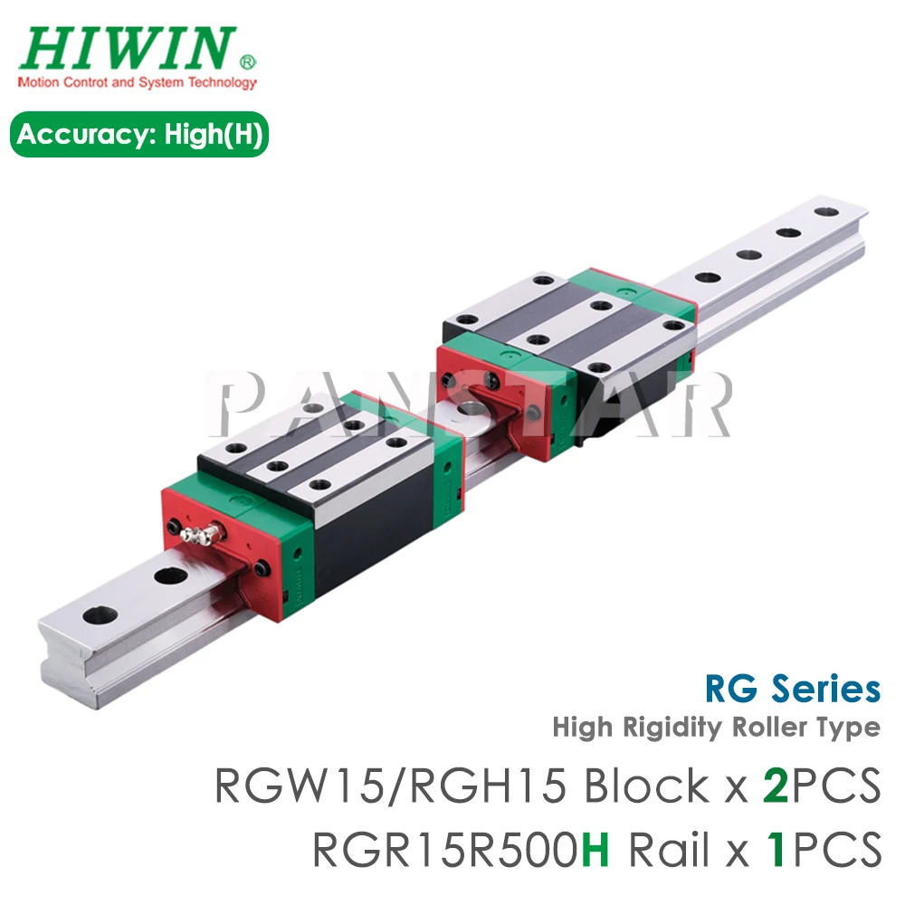 Genuine HIWIN RGW15 RGH15 Block H Class Linear Guide Rail ZB Preload High Rigidity Roller Guideway CNC Machine Slider Flange