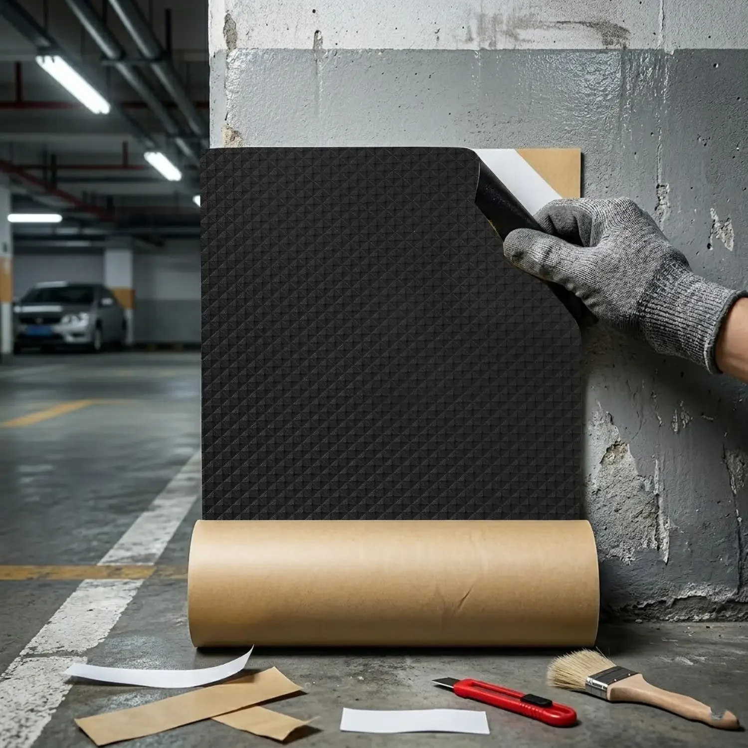 EVA-Schaum Autotürschutz Garagenwand-Stoßschutzleiste Anti-Kollisions-Eckenschutz Schaumstoffaufkleber für Garagenwand Parkplatzsicherheit – Detail 2