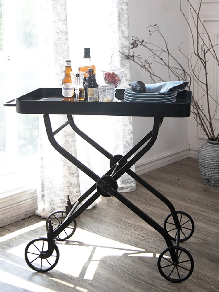 Retro Trolley Kitchen Storage Shelf Bathroom Shelf Side Table