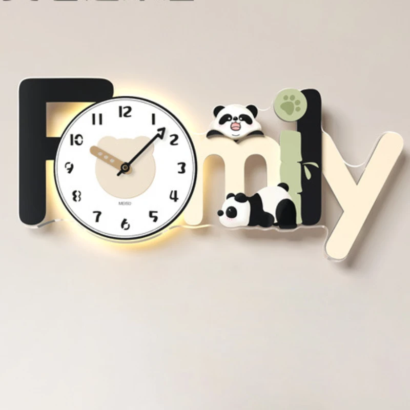 

2023 Panda Art Mural Wall Clocks Luxury Large Modern Aesthetic Wall Watch Minimalist Horloge Home Decore Living Room