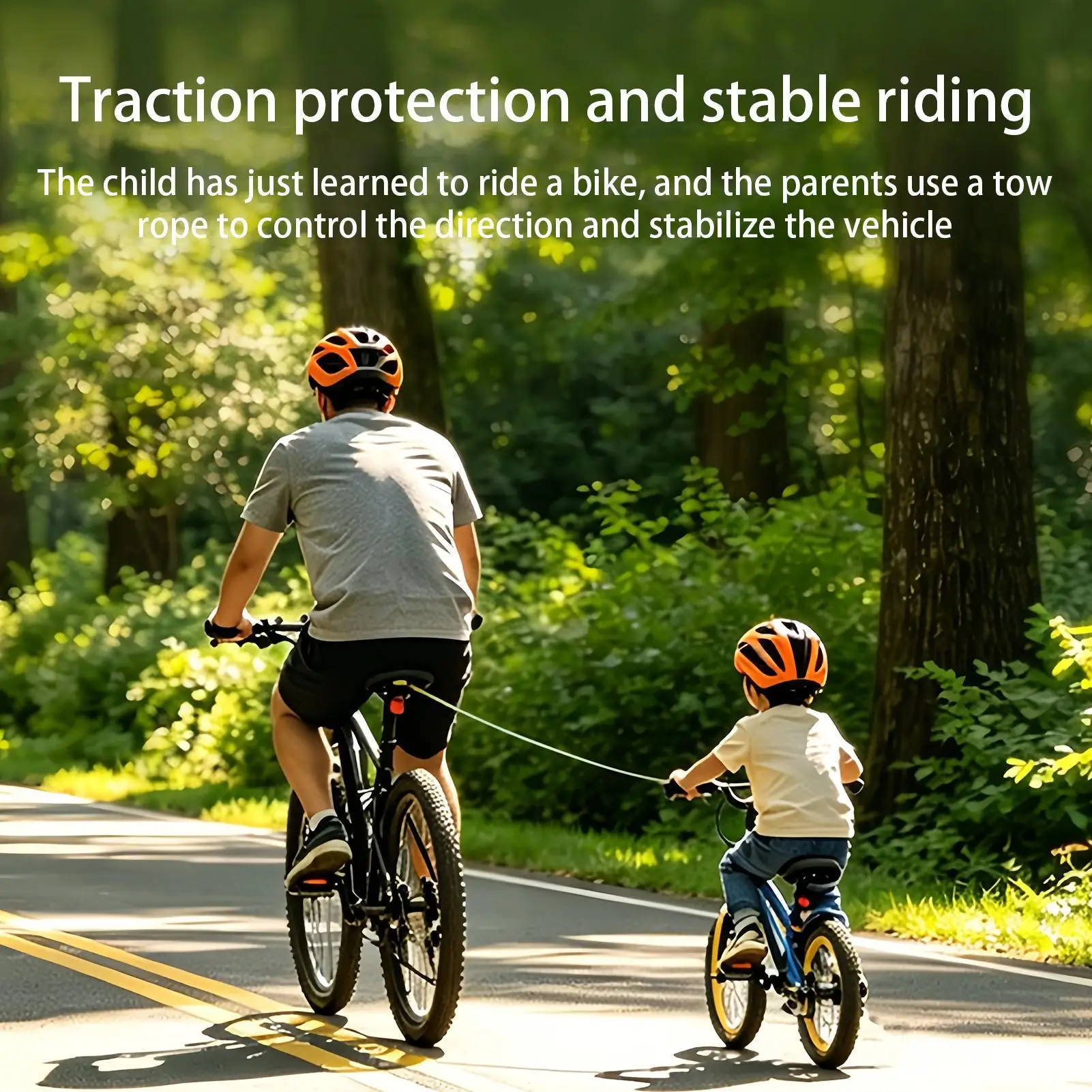 Bike Tow Rope For Kids Retractable Reflective Parent-Child Riding Pull Rope For Kids Adults Family Bikers Cyclists Riders