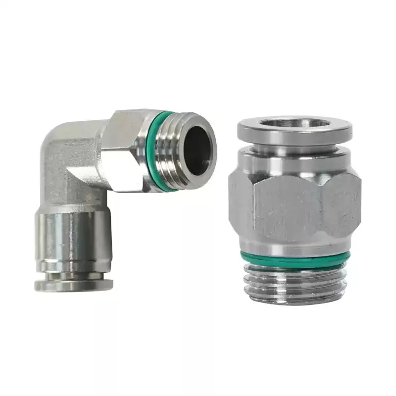 G1/8 1/4 3/8 1/2 Male Thread Pipe Joint 8mm Pneumatic Quick Cooupling 304 Stainless Steel G-Thread PC Connector Air Hose Fitting