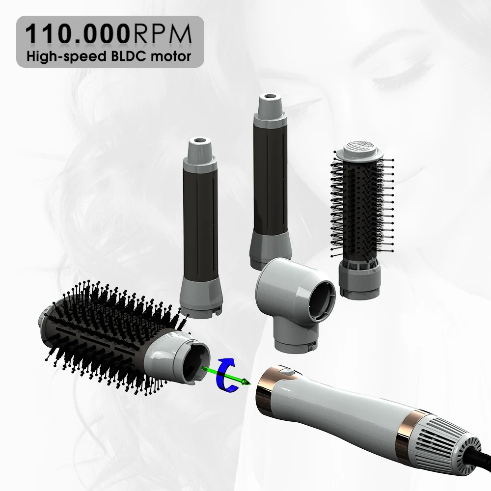

Профессиональный высокоскоростной стайлер для волос BLDC 5 в 1, высокоскоростной фен и щетка с горячим воздухом для увеличения объема