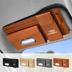 Auto Tissue Box Zon Vizier Kaart Case Bril Houder Pen Organizer Voor Chery Tiggo 5 2 3 7 Pro 8 5x Iq Qq Fulwin Face Arrizo A1 A3