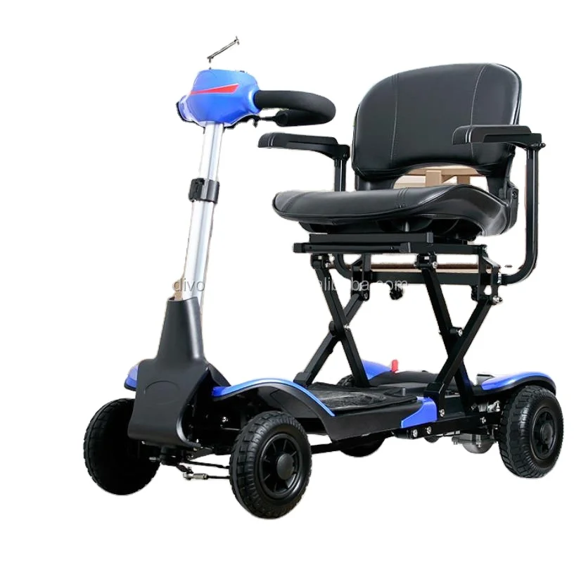 

handicapped foldable four wheels electric mobility scooter for elderly with storage box canopy