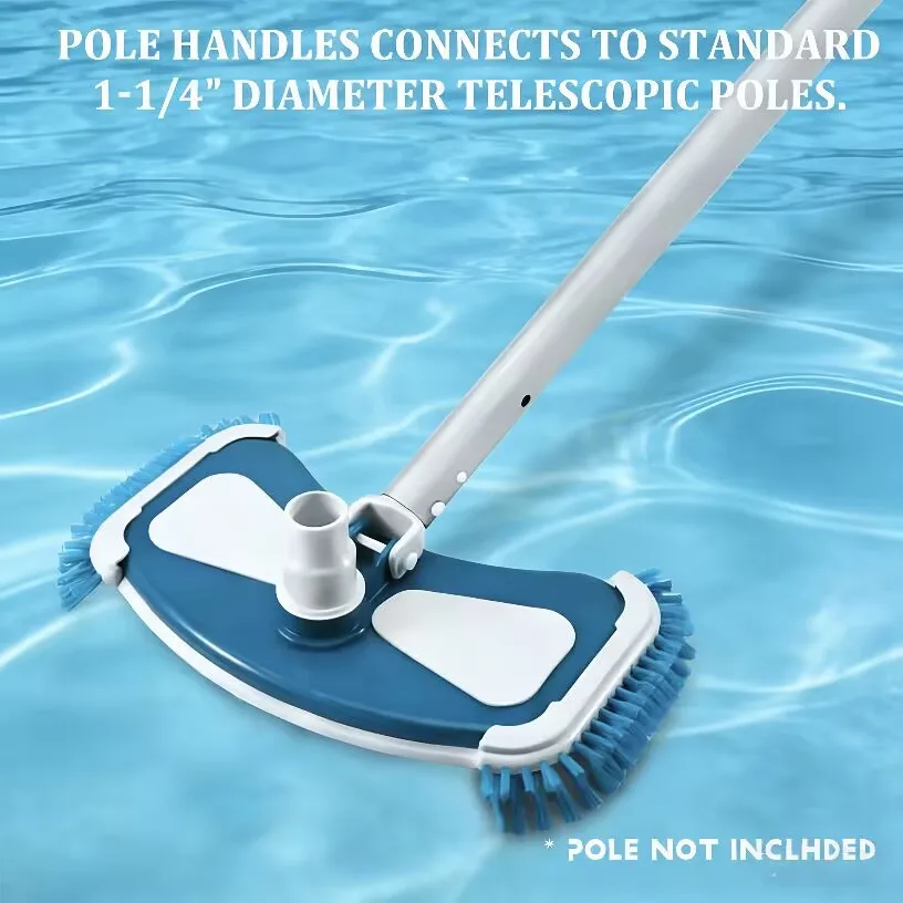 Vacuum Head with Side Brushes，Portable & Durable Plastic Design，Efficient Cleaning Solution ,Pool Maintenance