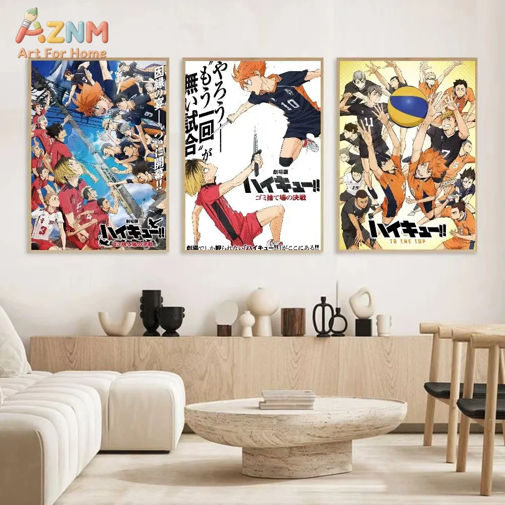 1PC ， H-Haikyuu Hot Anime Poster art wall home living room bedroom bar aesthetic decoration - view 5