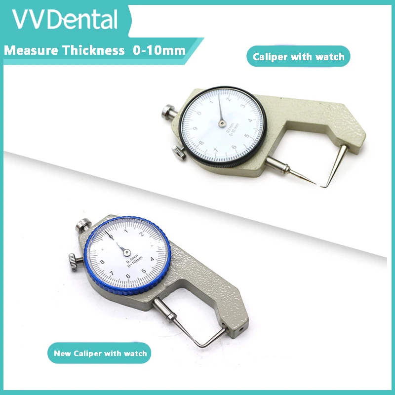 VV Dental Thickness Gauge Mechanic Calipers With Watch For Dental Lab Round Table Measuring Ruler Dentistry Tools