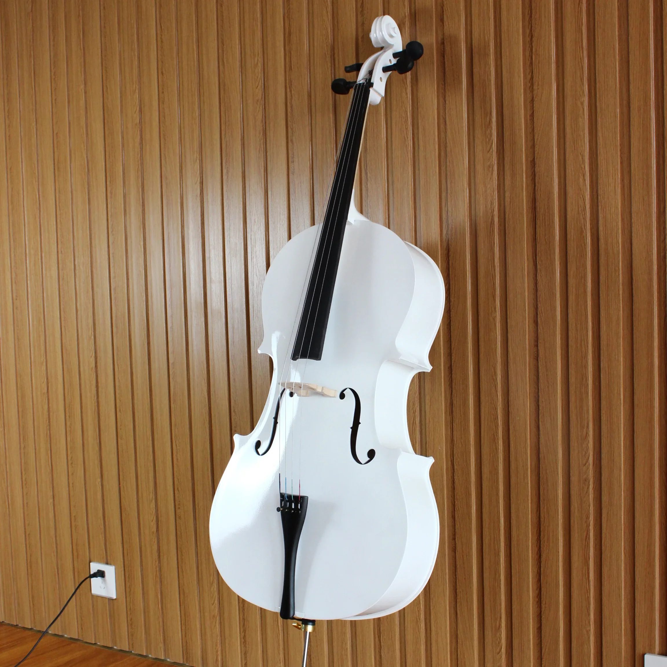 Professional 4/4 Natural White Cello With Wood/Brazil Wood Bow And Maple/Plywood Back/Side Popular Musical Instrument