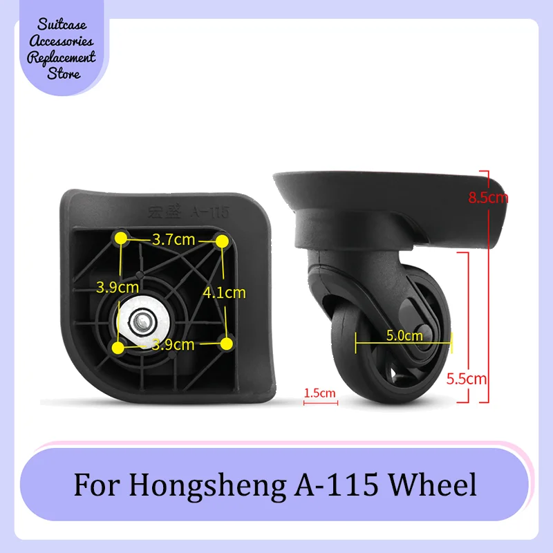 

For Hongsheng A-115 Smooth Silent Shock Absorbing Wheel Accessories Wheels Casters Universal Wheel Replacement Suitcase Rotating