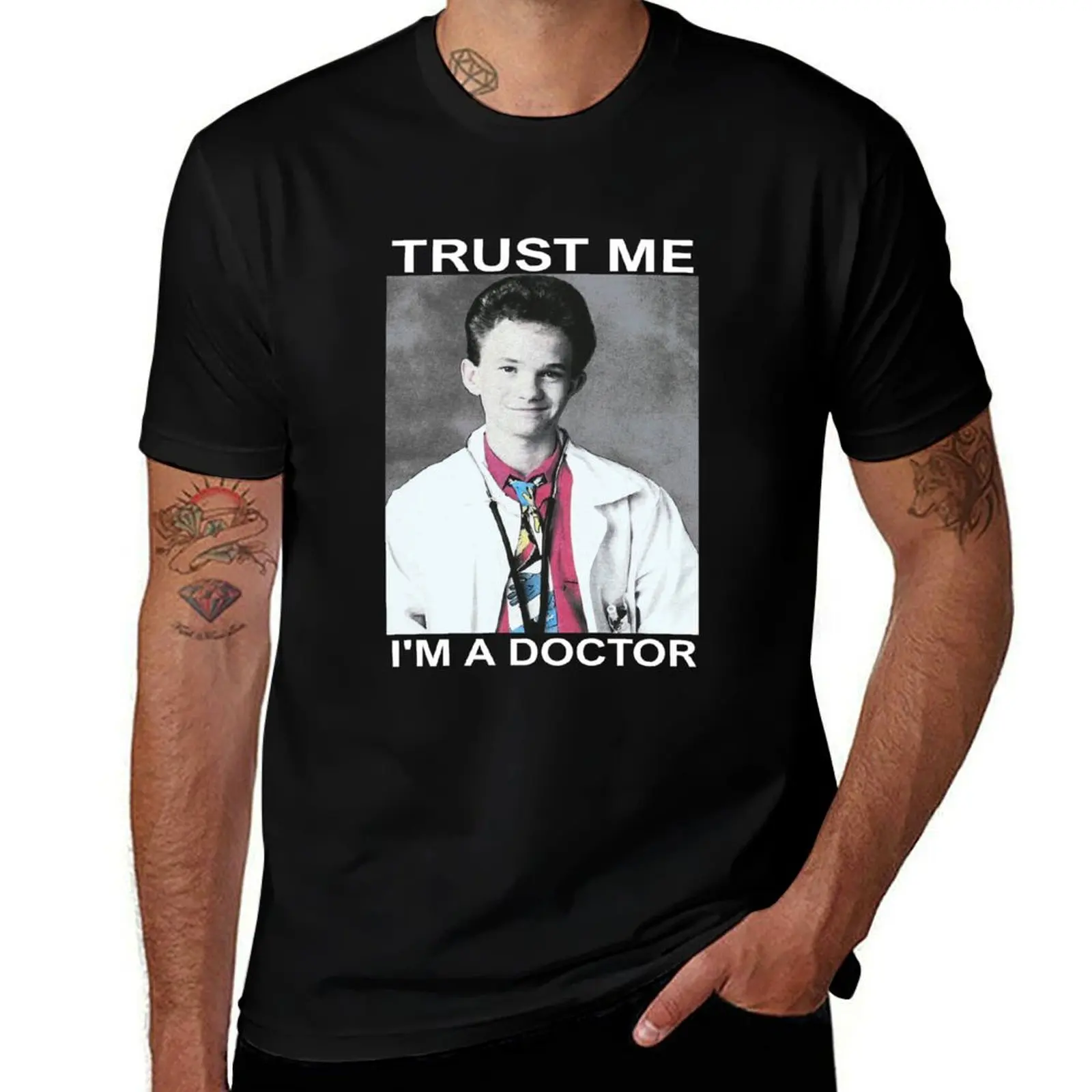 Men_s Doogie Howser Trust Me I_M A Doctor Men_s T-Shirt Daily Wear Plain Short Sleeve Shirt T-Shirt
