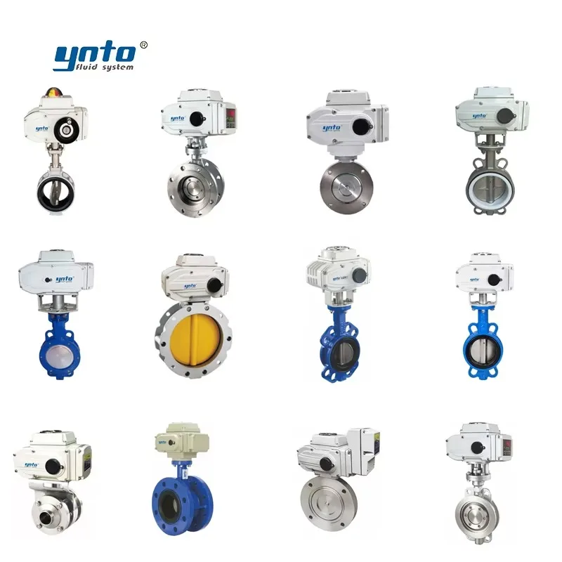 鋳鉄製 DN50 DN65 DN100 Pn16 工業用バタフライバルブ 4-20mA 電気制御 8インチ ダストフランジバタフライバルブ