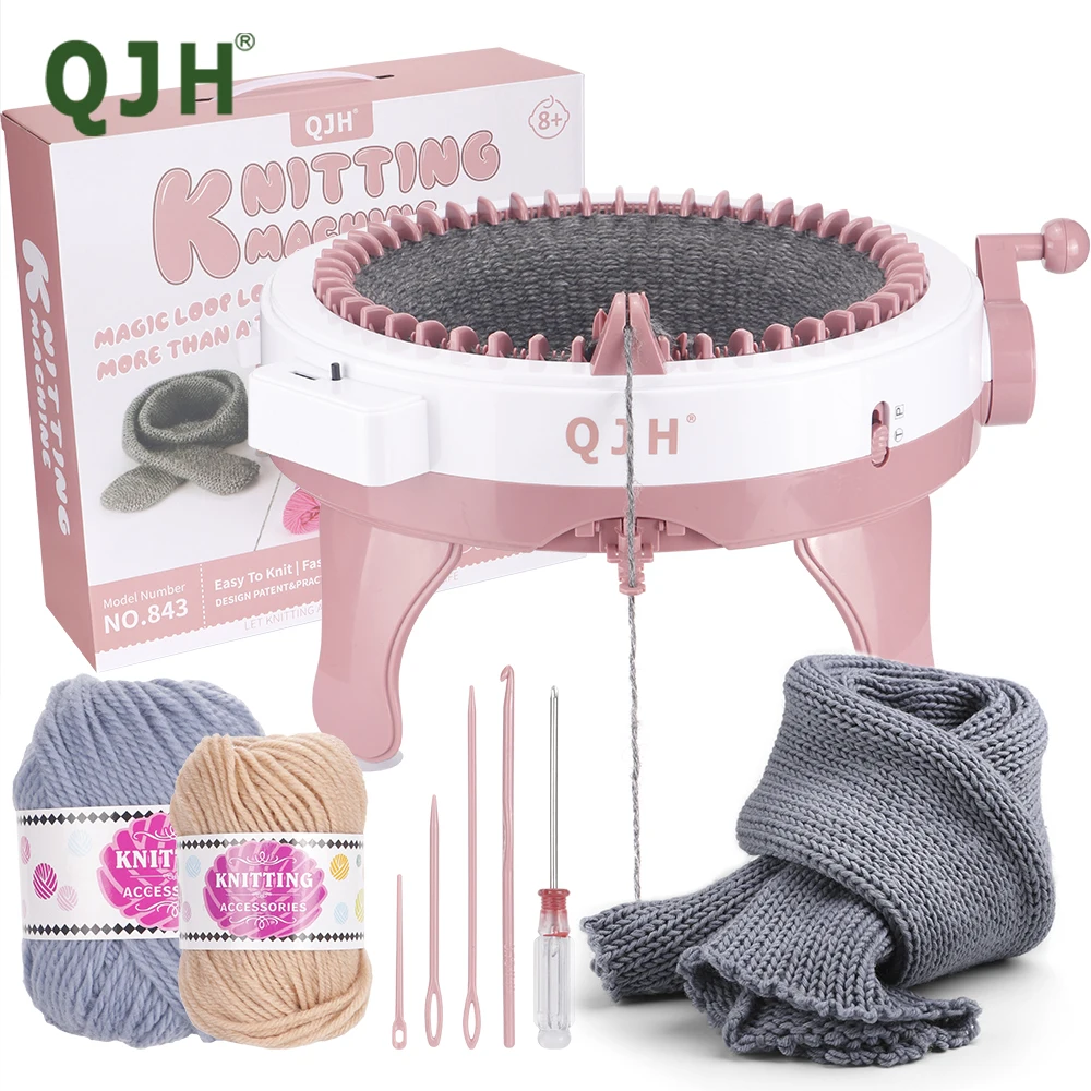 QJH 48-Needle Knitting Machine Kit | Portable, Easy-to-Use DIY Loom for Scarves, Hats, Gloves More DIY Smart Hand Weaving Machin