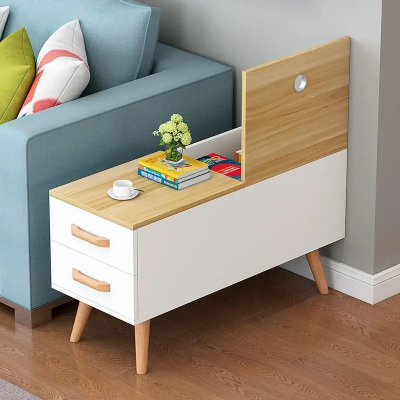 Nordic sofa edge cabinet gap angle modern simple living room sofa edge cabinet multifunctional narrow long locker.