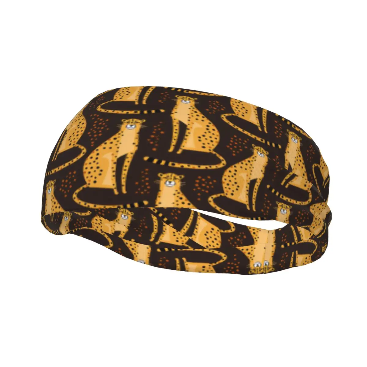 

Sports Headband Portable Hair Band Cheetahs Leopards Wild Cats Background Hair Wrap Brace Cycling Running Exercising Sweatband