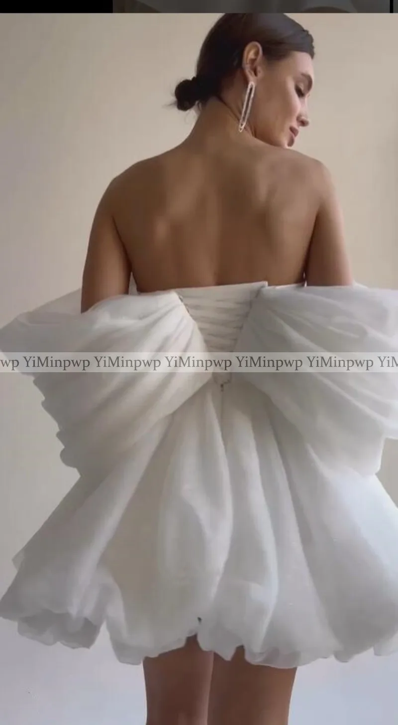 Vestido pequeño blanco para mujer 2025, vestidos cortos de fiesta con hombros descubiertos, vestidos de cóctel y fiesta de cumpleaños personalizados