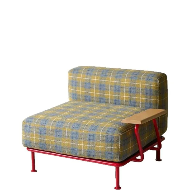 

Retro dopamine designer modular sofa wool plaid removable and washable color stainless steel sofa