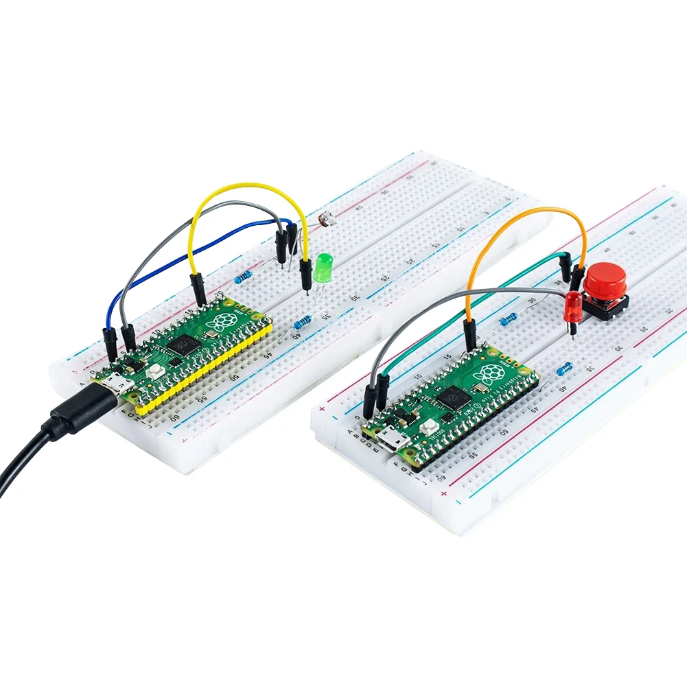 For Raspberry Pi Pico RP2040 Python Programming Beginner Kit PIR Sensor Basic Starter Kit Breadboard 9G Servo Electronic DIY Kit