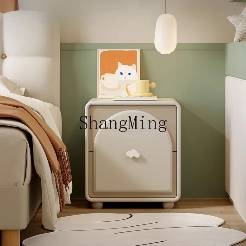 

SM Cream Wind Bedroom Locker Practical Premium Sense Bedside Small Unit Bedside Table