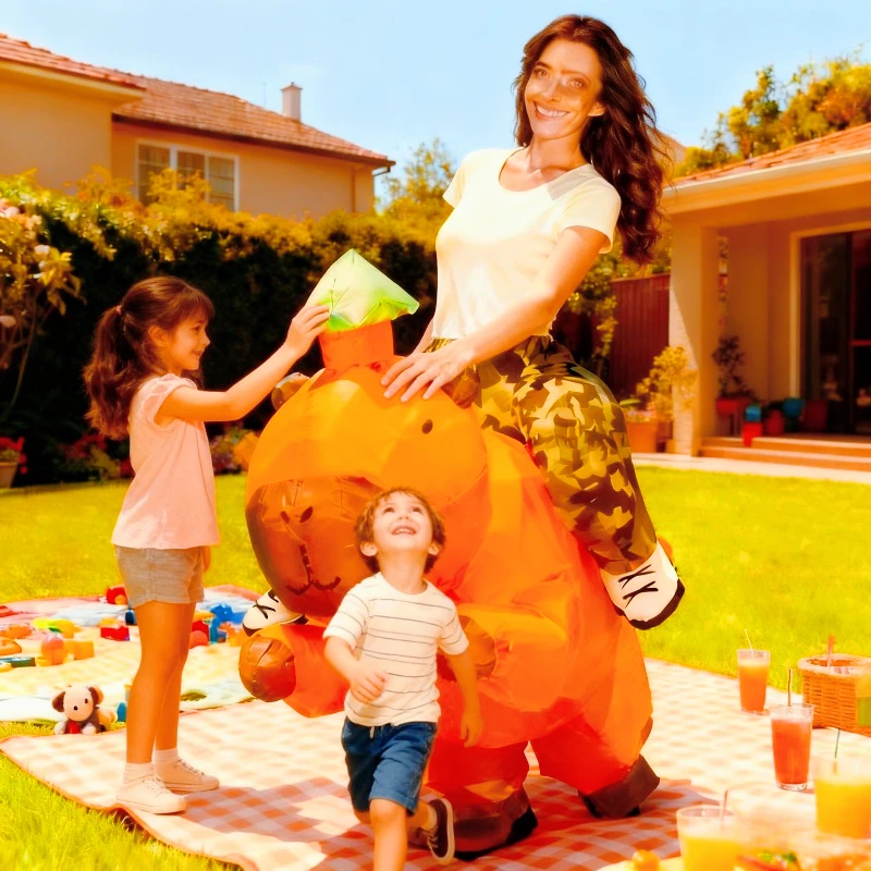 Ride-On Opblaasbaar Capibara Kostuum Grappig Dier Capibara cosplay opblaasbaar Outfit Halloween Carnaval Anime Expo Feestjurk rekwisieten