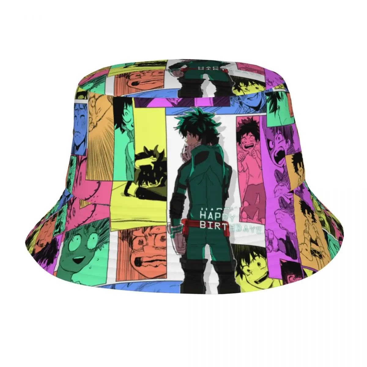 Streetwear Boku No My Hero Academia Bucket Hats Unisex Foldable Camping Izuku Midoriya Anime Fishing Cap Summer Beach Hatwear