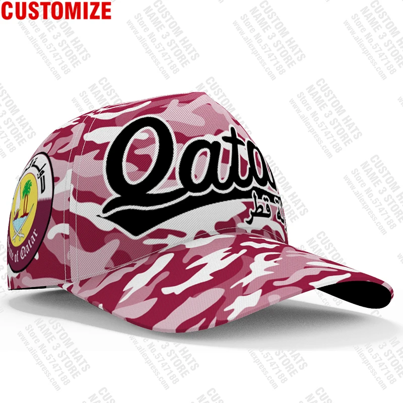 State Of Qatar Baseball Cap Free 3d Custom Made Name Number Team Logo Qa Hat Qat Country Travel Arab Nation Arabic Flag Headgear