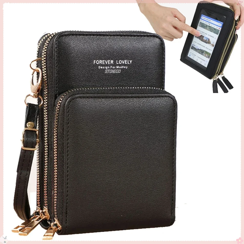 Fashion Women Touch Screen Phone Wallet Card Holder Shoulder Messenger Bag