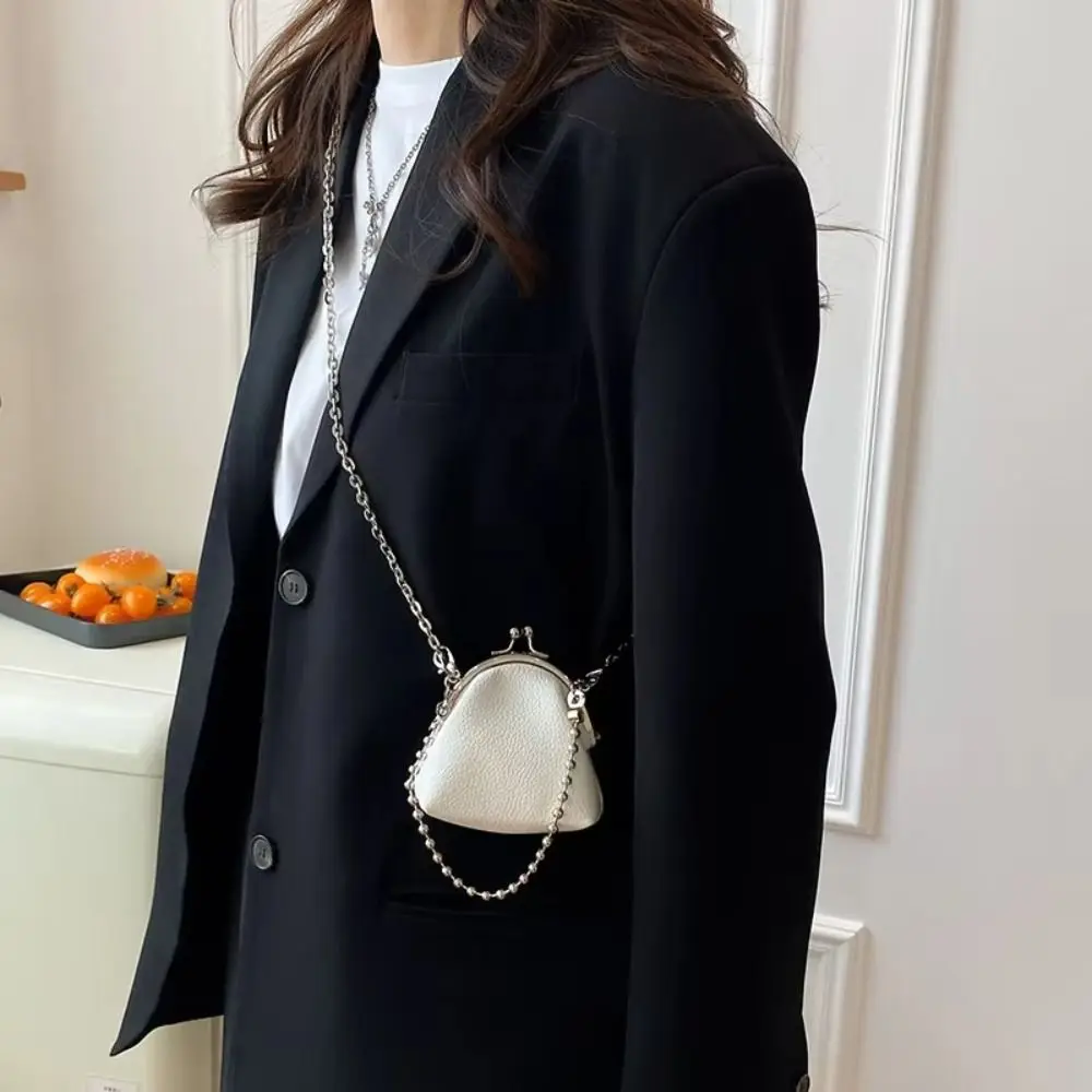 Casual Pu Leather Metal Chain Crossbody Bag Chain Large Capacity Box Shoulder Bag Small Bag Purse Mini Lipstick Bag Women