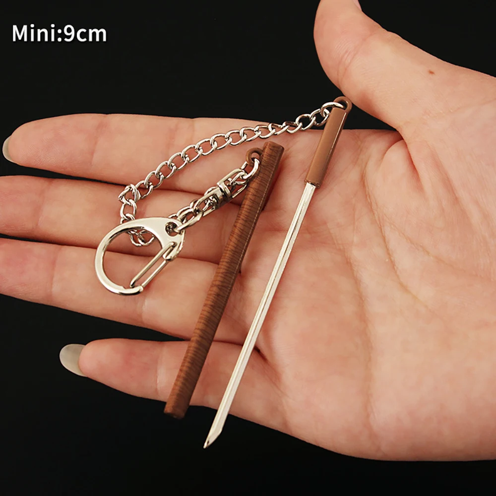 9cm Gravity Sword Issho Sword Keychain OP Anime Peripherals All Metal Samurai Sword Weapon Miniature Roronoa Zoro Keychain Gifts